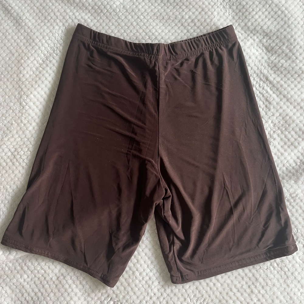 Pretty Little Thing Brown Biker Shorts